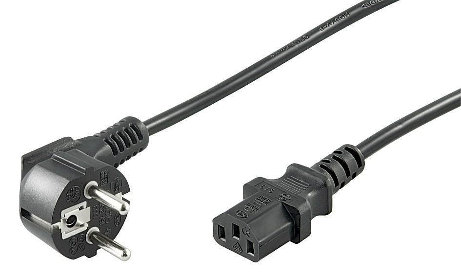 Microconnect PE010405 Stromkabel Schwarz 0,5 m Netzstecker Typ E+F C13-Koppler