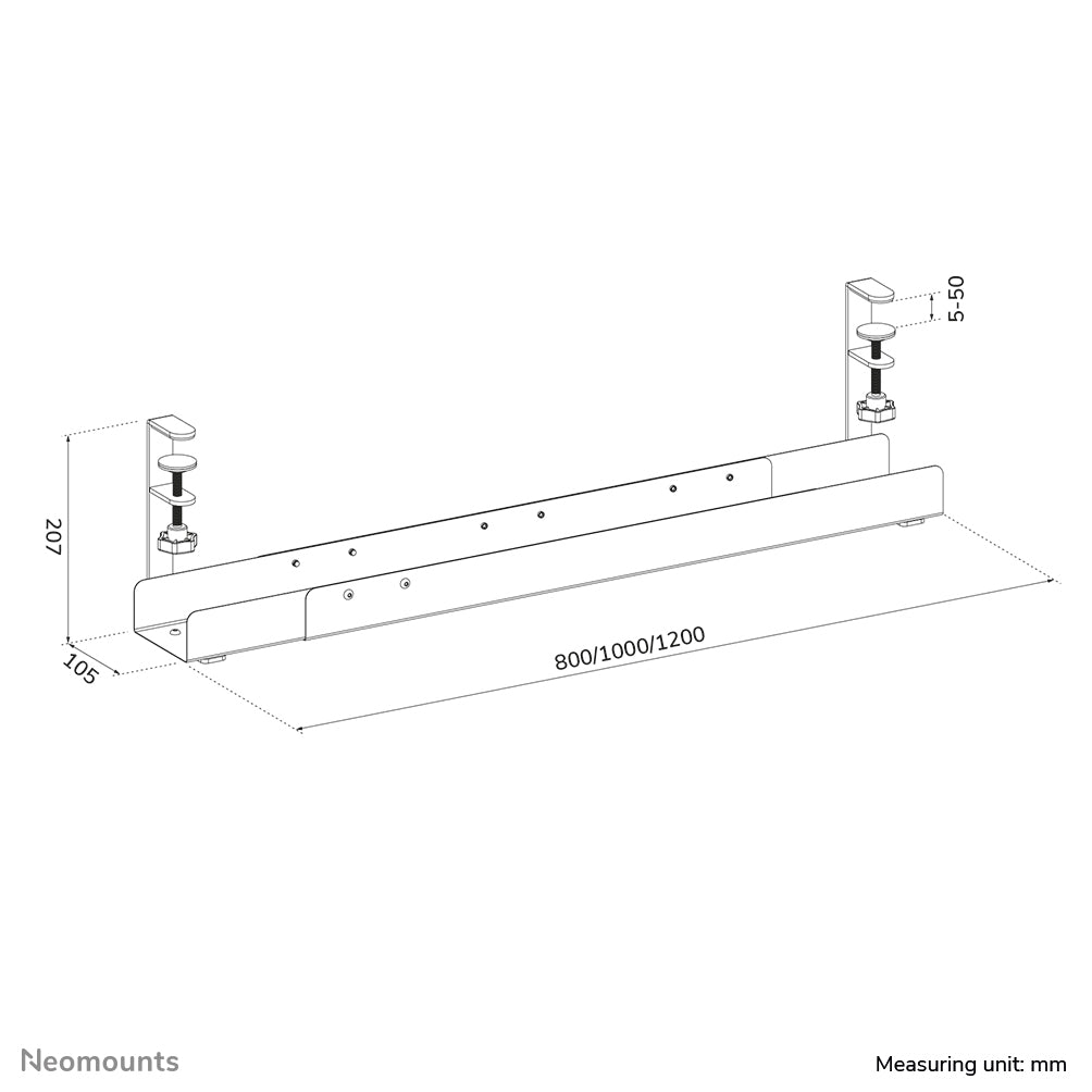 Neomounts ADS07-120BL Kabelwanne - Klemmhalterung - universal