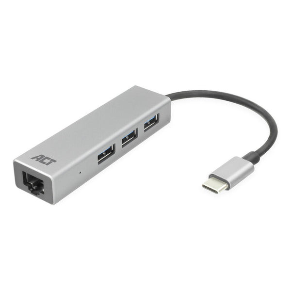 ACT USB-C-Hub 3.0, 3x USB-A, Gigabit-Ethernet
