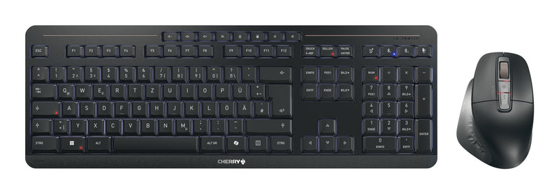 CHERRY Stream desktop ultimate Tastatur Maus enthalten Heimbüro USB + RF Wireless + Bluetooth QWERTZ Deutsch Schwarz