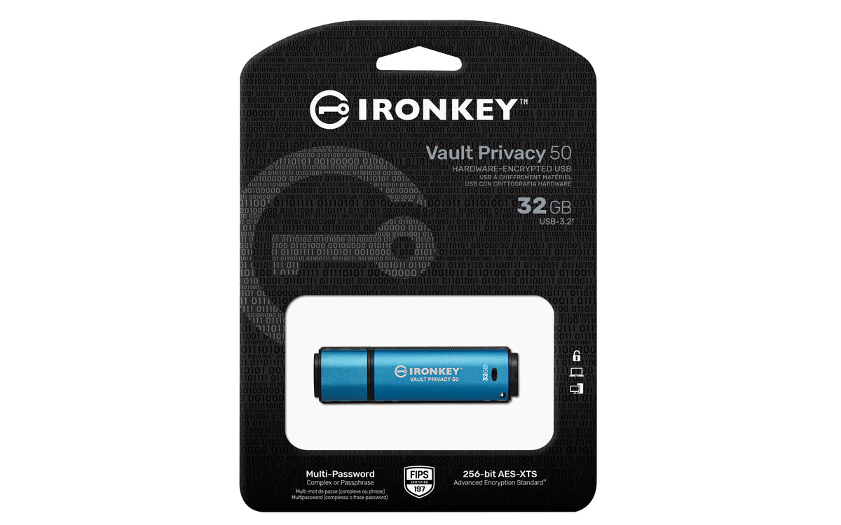 Kingston Technology IronKey 32GB Vault Privacy 50 AES-256 verschlüsselter, FIPS 197