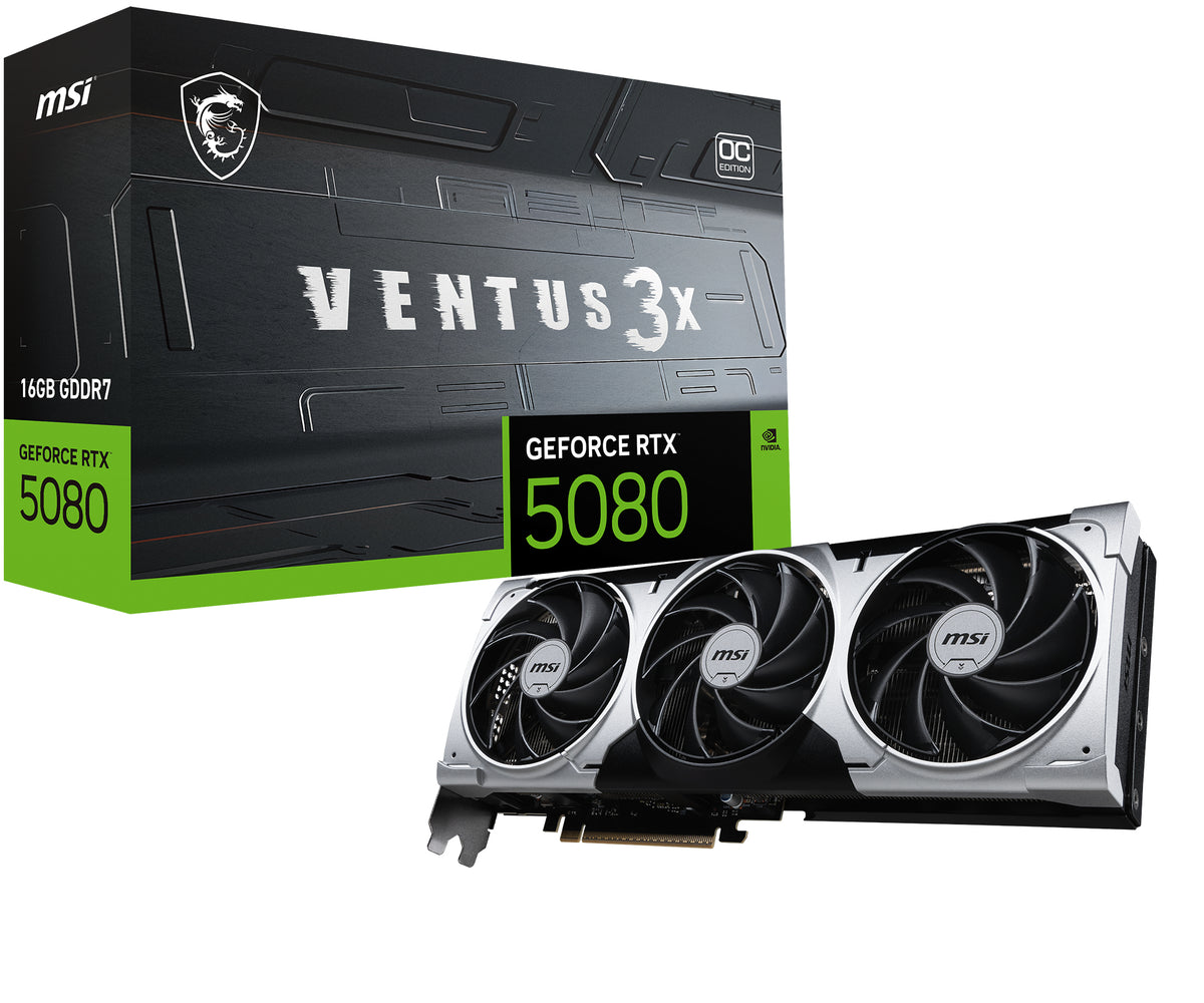 MSI VENTUS GEFORCE RTX 5080 16G 3X OC PLUS Grafikkarte NVIDIA 16 GB GDDR7