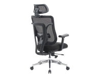 Equip 651054 Ergonomischer Bürostuhl, Nylon-Netzgewebe, 4D-Kopfstütze, 3D-Armlehnen, Synchronmechanik, Schwarz
