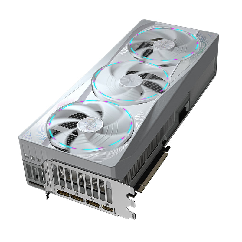 GIGABYTE AORUS GeForce RTX 5090 MASTER ICE 32G Grafikkarte - 32 GB GDDR7, 512 Bit, PCI-E 5.0, 2655MHz Kernfrequenz, 3 x DP 2.1a, 1 x HDMI 2.1b, NVIDIA DLSS 4, GV-N5090AORUSM ICE-32GD