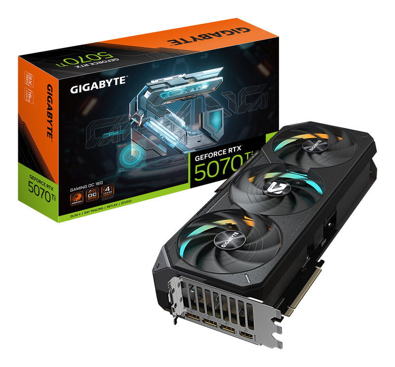 GIGABYTE GeForce RTX 5070 Ti GAMING OC 16G Grafikkarte - 16GB GDDR7, 256 Bit, PCI-E 5.0, 2588 MHz Core Clock, 3 x DP 2.1a, 1 x HDMI 2.1b, NVIDIA DLSS 4, GV-N507TGAMING OC-16GD