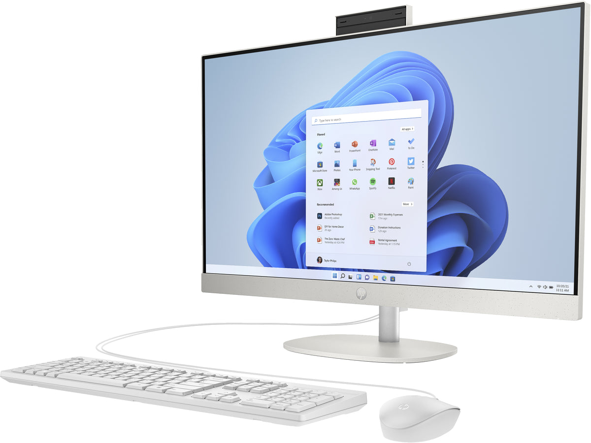 HP 27-cr0105ng AMD Ryzen™ 5 7520U 68,6 cm (27") 1920 x 1080 Pixel All-in-One-PC 16 GB LPDDR5-SDRAM 512 GB SSD Windows 11 Home Wi-Fi 6 (802.11ax) Weiß