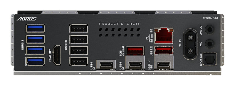 GIGABYTE X870 AORUS STEALTH Mainboard - Unterstützt AMD Ryzen 9000 CPUs, digitales 16+2+2-Phasen-VRM, bis zu 8200MHz DDR5 (O.C.), 2xPCIe 5.0 + 2xPCIe 4.0, Wi-Fi 7, 5GbE LAN, USB 4