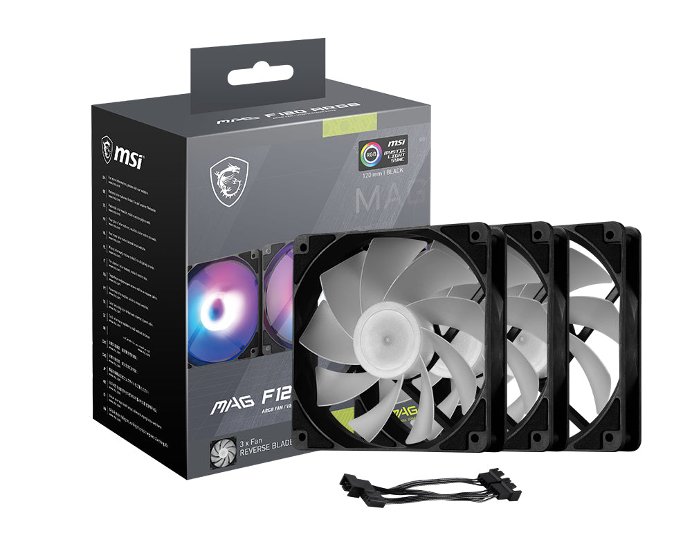 MSI MAG F120 ARGB x3 Computergehäuse Ventilator 12 cm Schwarz 3 Stück(e)