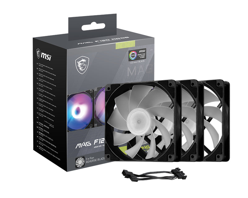 MSI MAG F120 ARGB x3 Computergehäuse Ventilator 12 cm Schwarz 3 Stück(e)
