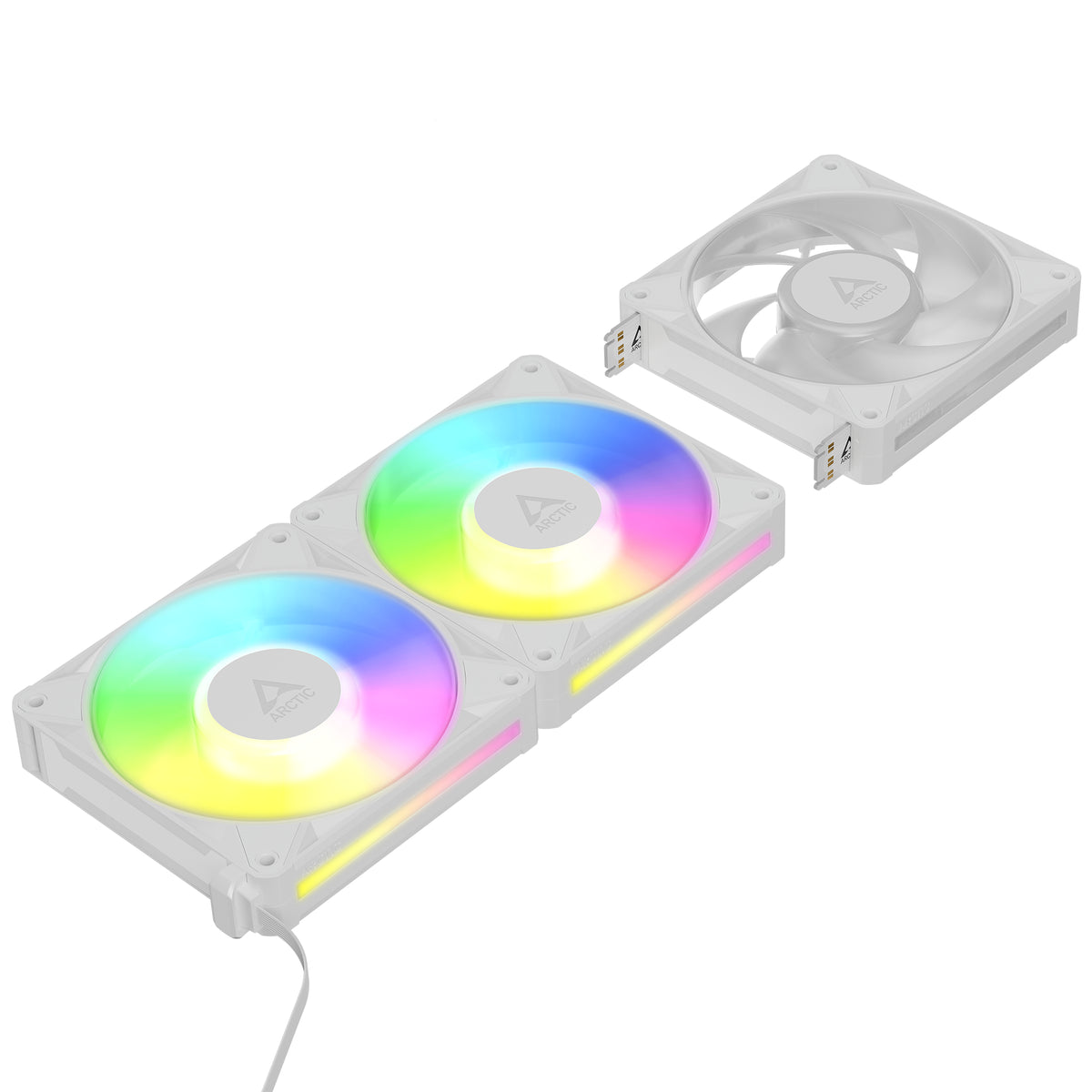ARCTIC BioniX P12 A-RGB (White) – 3 Pack 120 mm PWM-Lüfter mit Daiy Chain