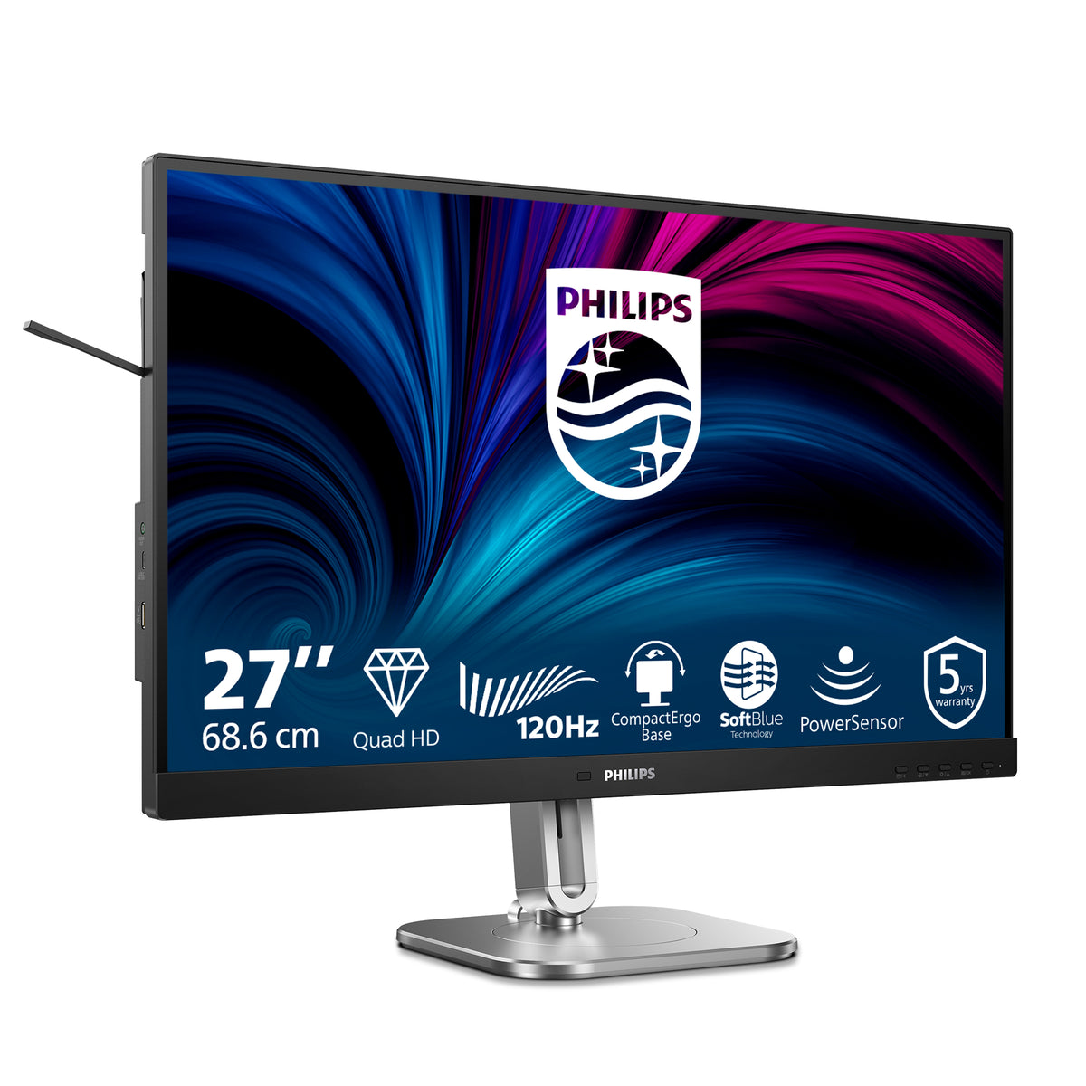 Philips 4000 series 27B2N4500/00 Computerbildschirm 68,6 cm (27") 2560 x 1440 Pixel Quad HD LCD Grau