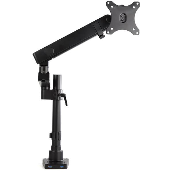 StarTech.com Schreibtisch-Monitorarm mit 2x USB 3.0-Anschlüssen - Monitorhalterung mit Kabelmanagement für bis zu 34 "VESA-Display - Ergonomischer Gelenkarm - Schreibtischklemme/Tülle