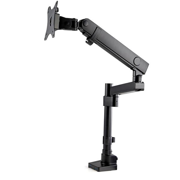 StarTech.com Schreibtisch-Monitorarm mit 2x USB 3.0-Anschlüssen - Monitorhalterung mit Kabelmanagement für bis zu 34 "VESA-Display - Ergonomischer Gelenkarm - Schreibtischklemme/Tülle