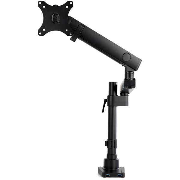 StarTech.com Schreibtisch-Monitorarm mit 2x USB 3.0-Anschlüssen - Monitorhalterung mit Kabelmanagement für bis zu 34 "VESA-Display - Ergonomischer Gelenkarm - Schreibtischklemme/Tülle