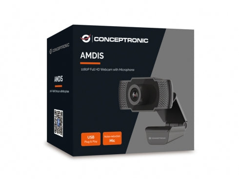 Conceptronic AMDIS 1080P Full HD-Webcam mit Mikrofon