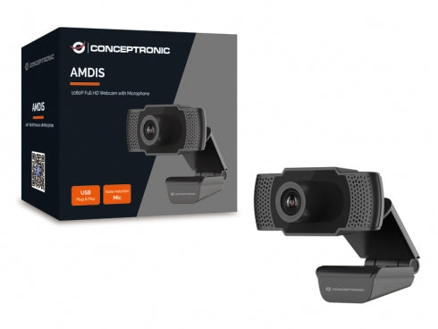 Conceptronic AMDIS 1080P Full HD-Webcam mit Mikrofon