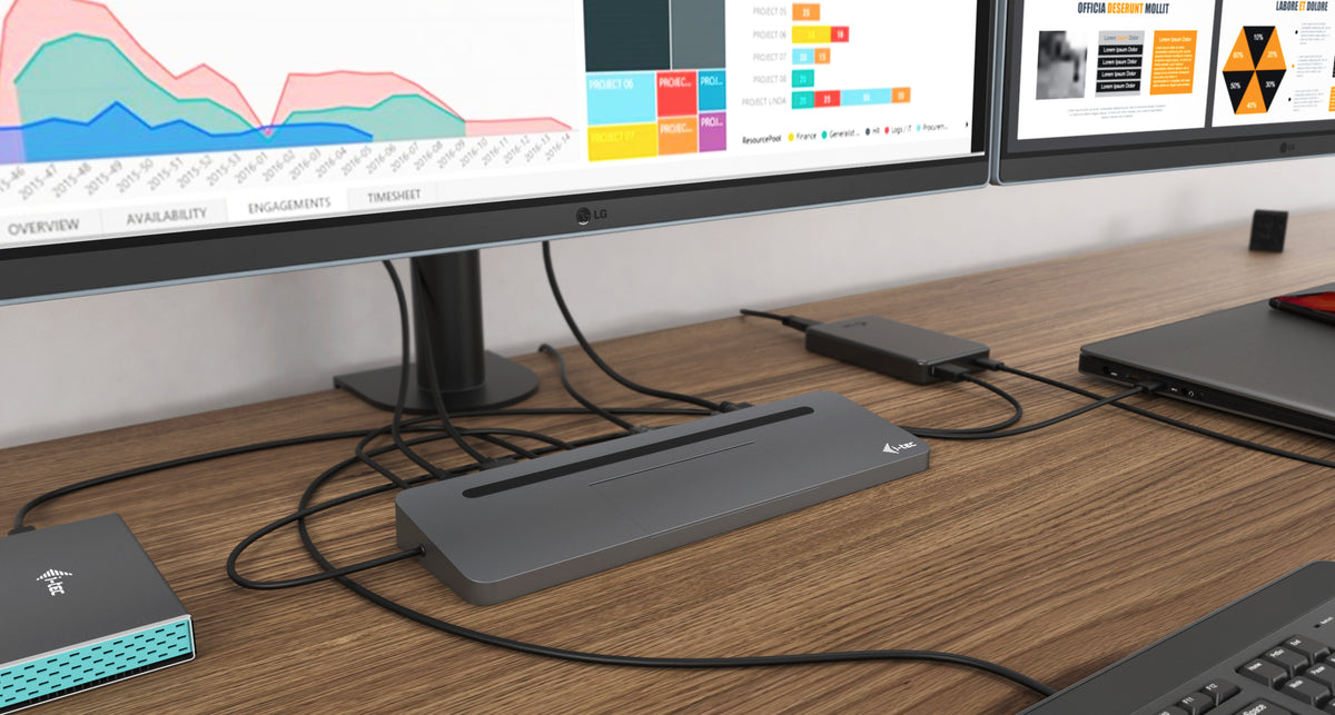 i-tec Metal USB-C Ergonomic 4K 3x Display Docking Station + Power Delivery 85 W
