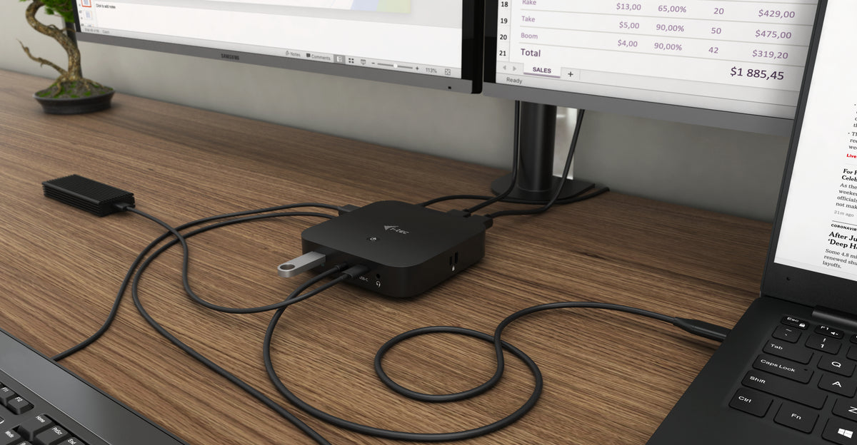 i-tec USB-C HDMI DP Docking Station with Power Delivery 100 W + Universal Charger 100 W