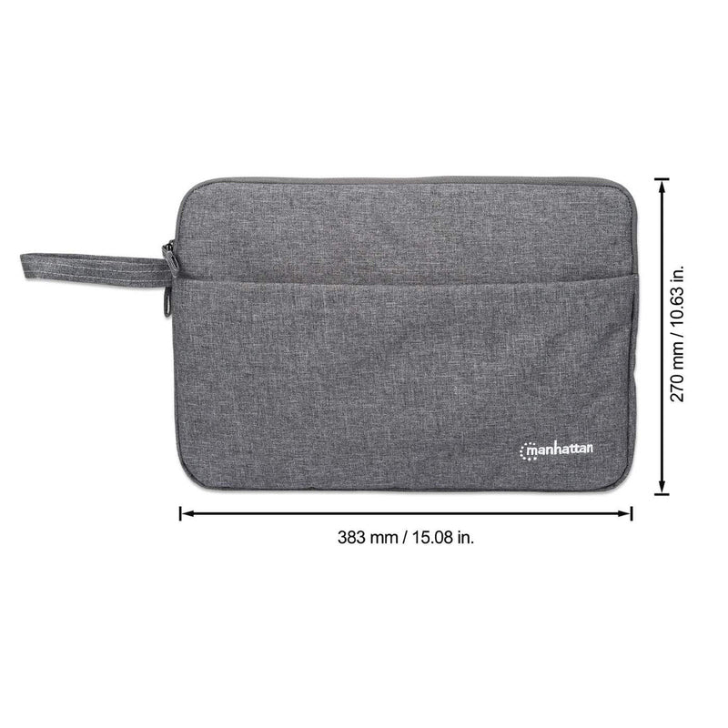 Manhattan Seattle Notebook Sleeve 14,5", Schutzhülle für Notebooks bis zu 14,5", Top Load, Premiumpolsterung, wasserfest, ein Innenfach, ein Frontfach, anthrazit
