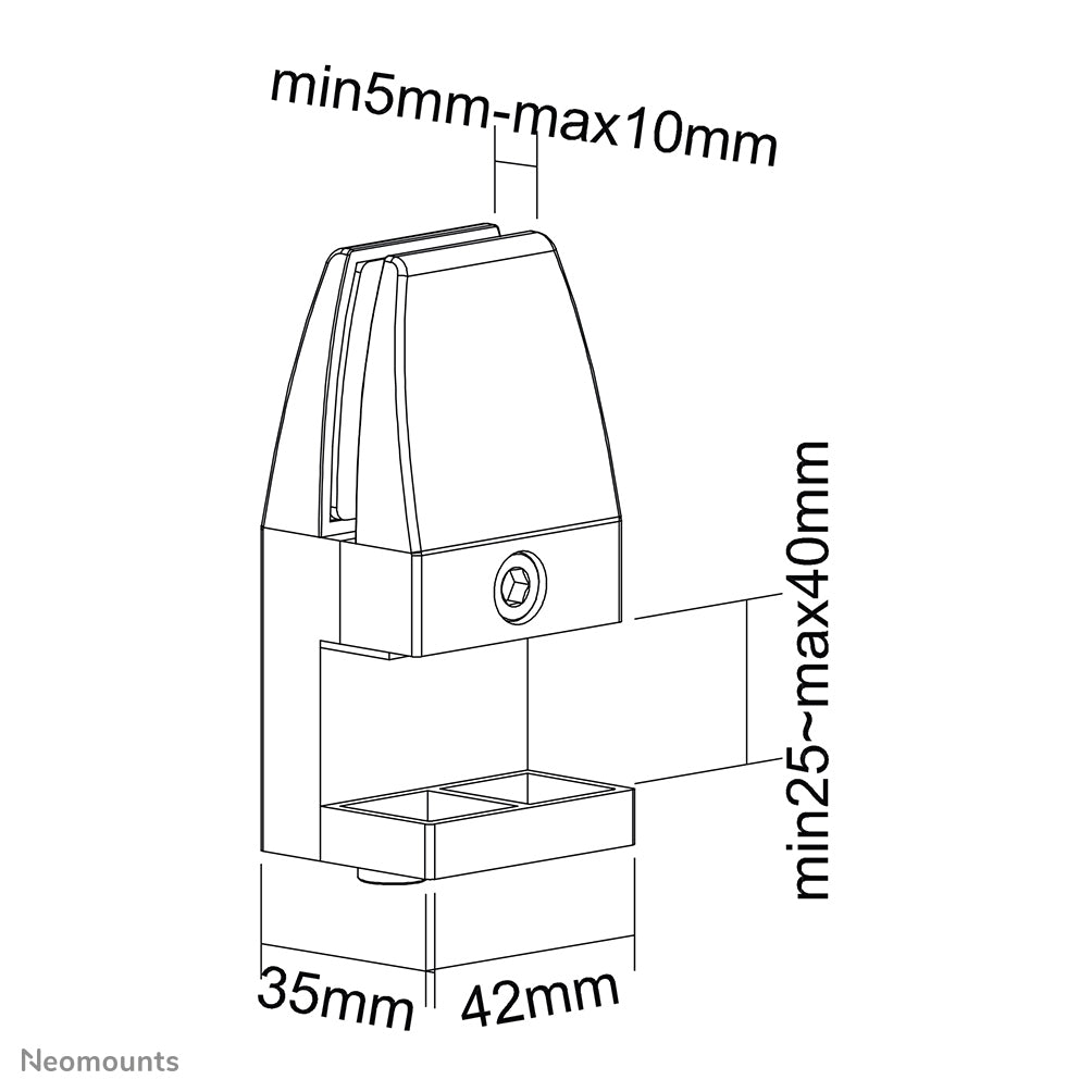 Neomounts NS-CLMP40WHITE Klemmensatz für Schreibtisch (2 Stk) - max 5 kg