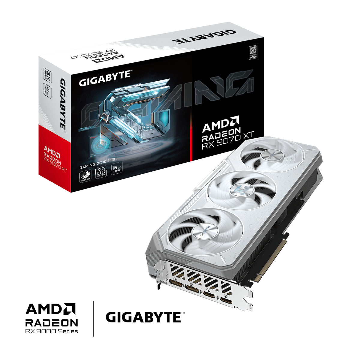 GIGABYTE Radeon RX 9070 XT GAMING OC ICE 16G Grafikkarte - 16GB GDDR6, 256bit, PCI-E 5.0, 3060 MHz Kerntakt, 2 x DisplayPort, 2 x HDMI, GV-R907XGAMINGOCICE-16GD