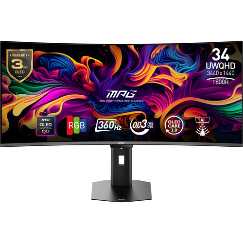 MSI MPG 341CQRDE QD-OLED X36 Computerbildschirm 86,4 cm (34") 3440 x 1440 Pixel UltraWide Quad HD Schwarz