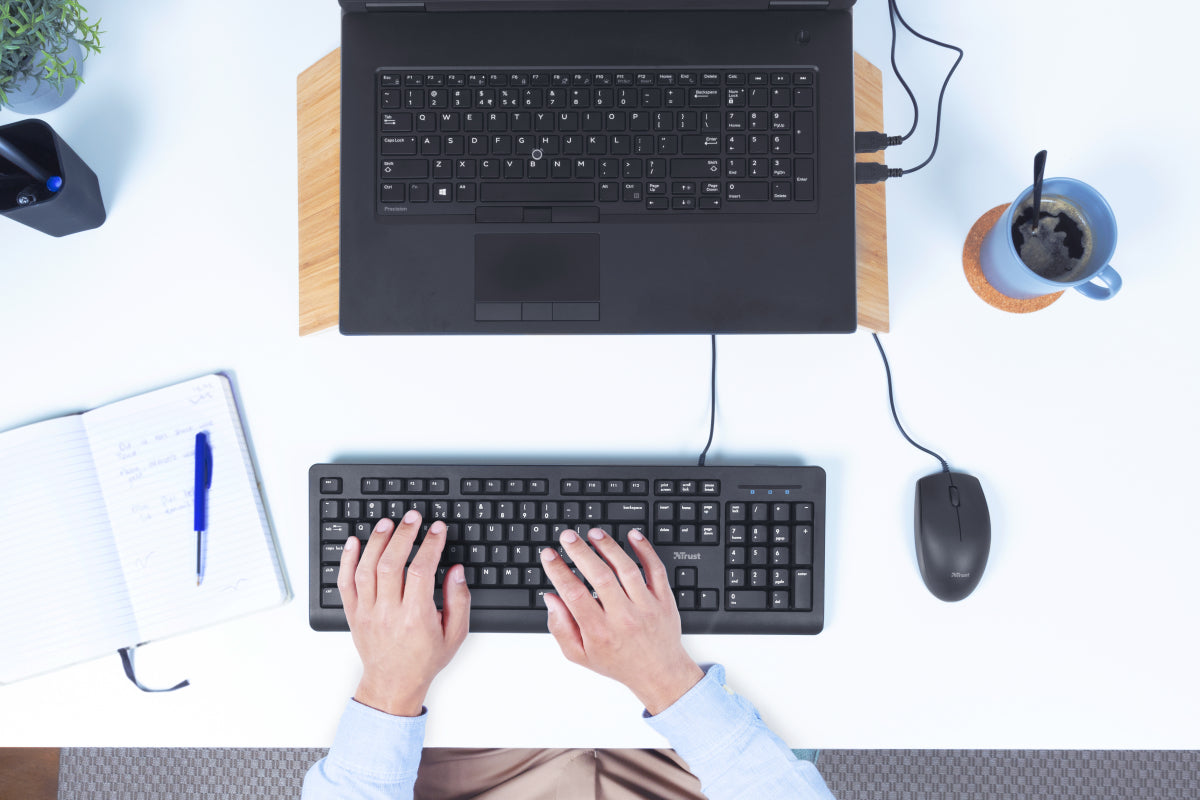 Trust Primo Tastatur Maus enthalten Büro USB Deutsch Schwarz