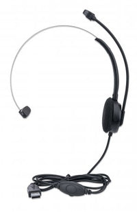 Manhattan Mono USB-Headset, Ohraufliegendes Design (On-Ear), Ohrmuschel einseitig, kabelgebunden, USB-A-Stecker, integrierte Lautstärkeregelung, verstellbares Mikrofon, schwarz