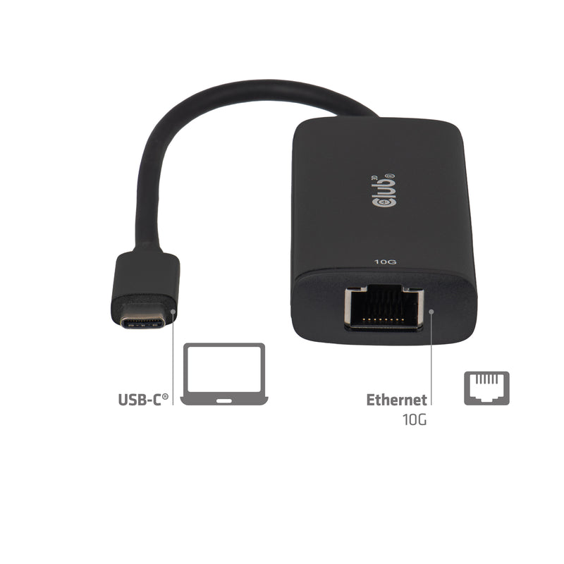 CLUB3D USB-C® zu RJ45 10G Ethernet-Adapter M/F