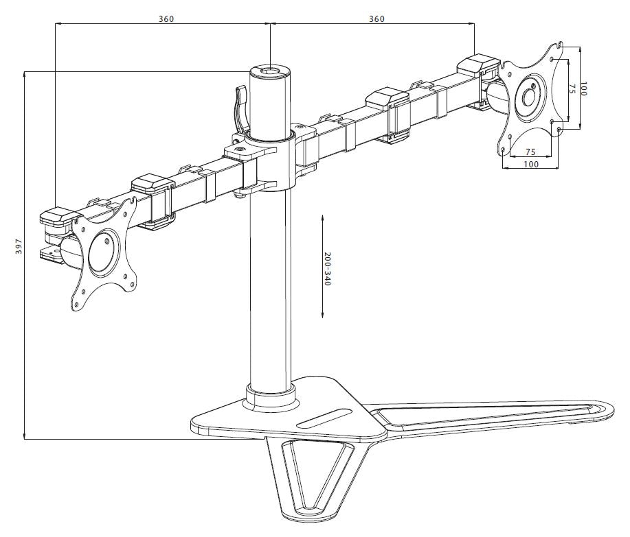iiyama DS1002D-B1 Flachbildschirm-Tischhalterung 81,3 cm (32") Tisch/Bank Schwarz
