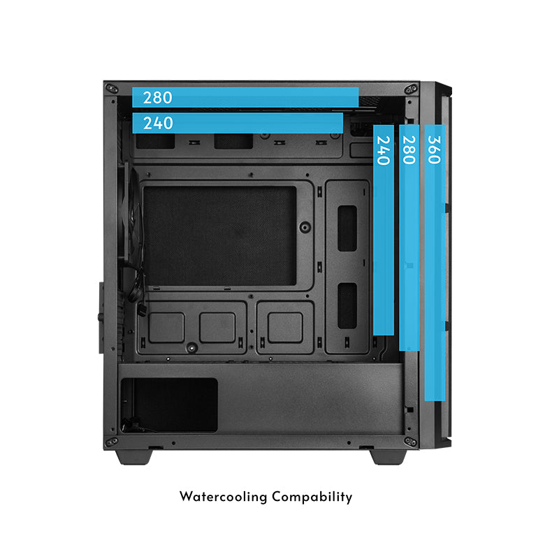 Chieftec AZ-01B-OP Computer-Gehäuse Mini Tower Schwarz