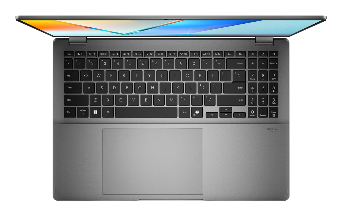 ASUS Vivobook 16 Flip TP3607AA-SI030W Intel Core Ultra 7 355 Hybrid (2-in-1) 40,6 cm (16") Touchscreen WUXGA 16 GB LPDDR5x-SDRAM 512 GB SSD Wi-Fi 7 (802.11be) Windows 11 Home Grau