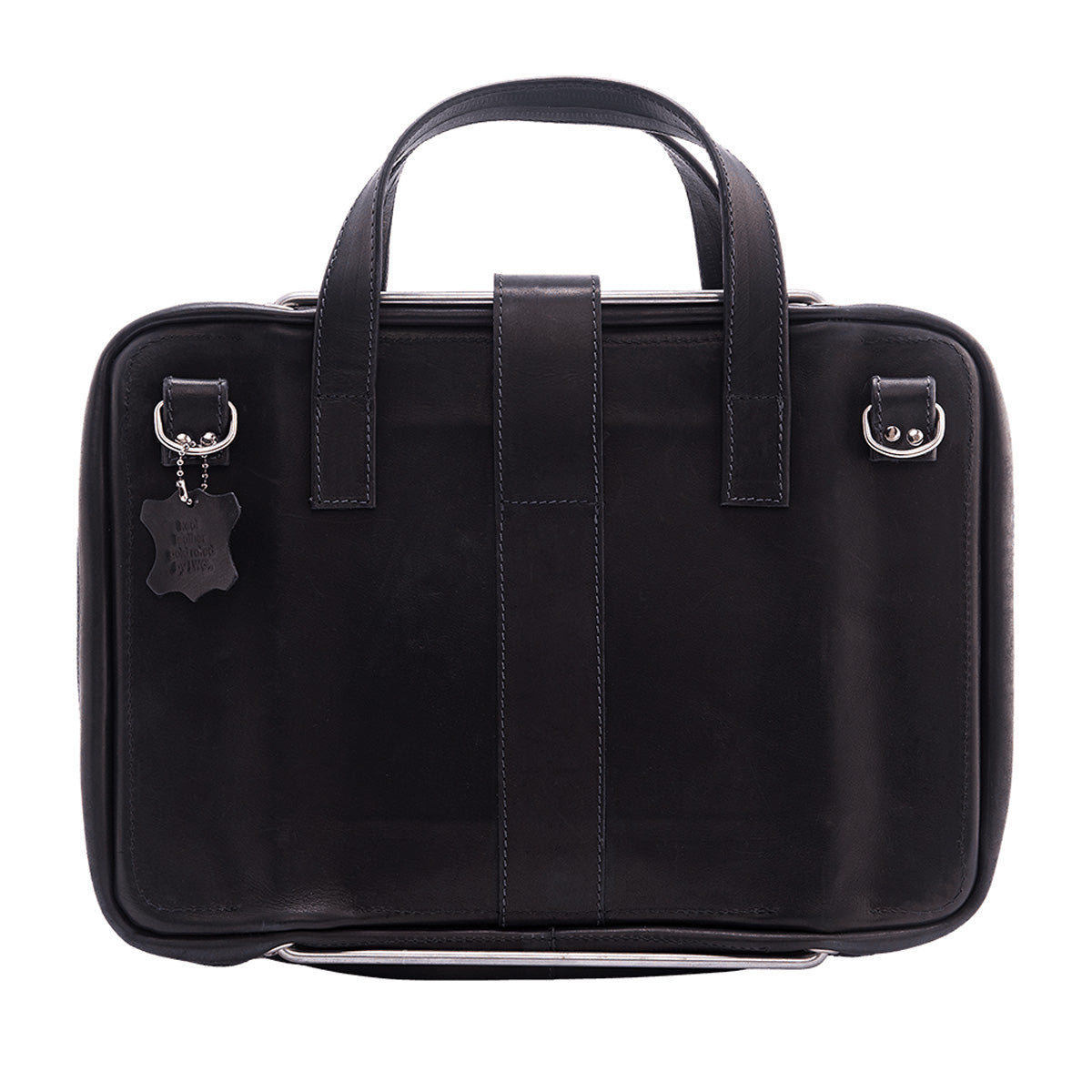 R-Go Tools Laptoptasche R-Go Viva, Vollnarbenleder, mit integriertem Laptop-Ständer, Schulterriemen, 15,6-Zoll, Schwarz