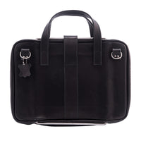 R-Go Tools Laptoptasche R-Go Viva, Vollnarbenleder, mit integriertem Laptop-Ständer, Schulterriemen, 15,6-Zoll, Schwarz