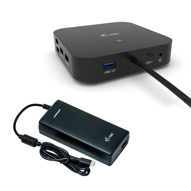 i-tec Station d'accueil USB-C double écran avec Power Delivery 100 W + chargeur universel 100 W
