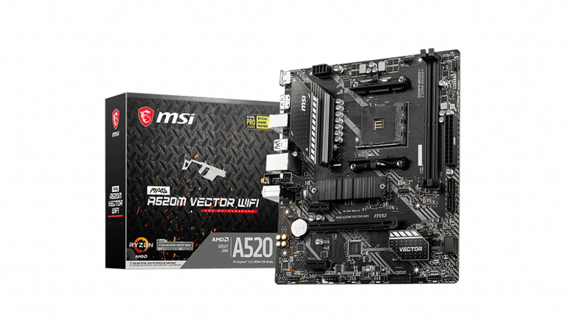 MSI MAG A520M VECTOR WIFI Motherboard AMD A520 Sockel AM4 micro ATX