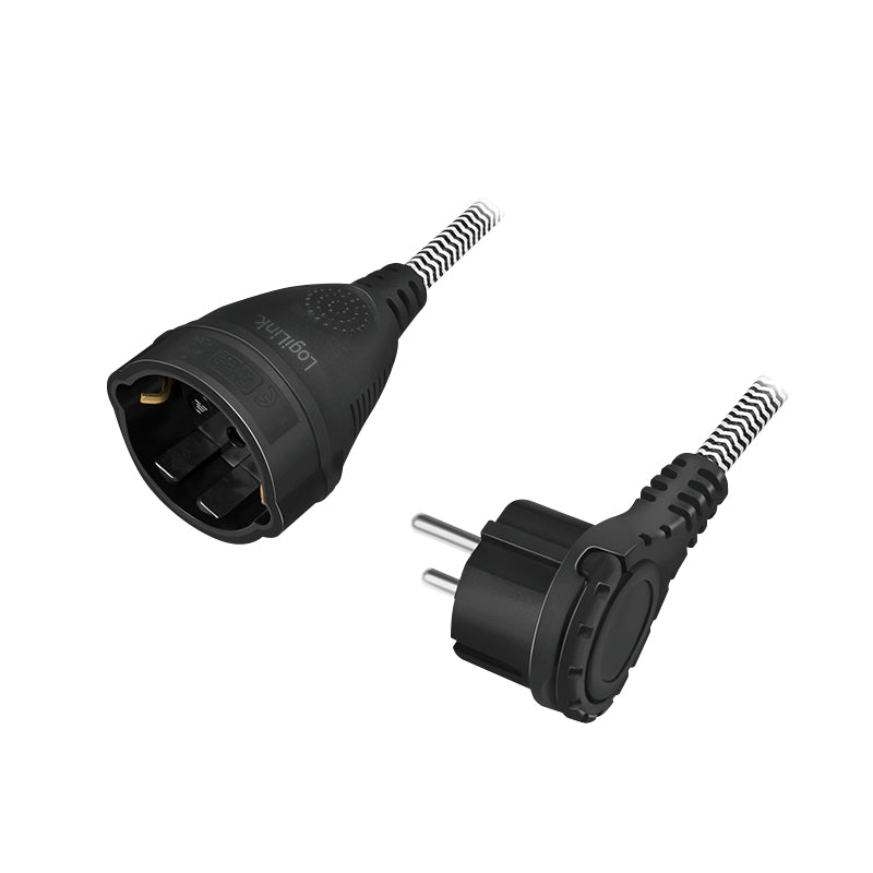 LogiLink LPS104 Stromkabel Schwarz, Weiß 3 m Netzstecker Typ F