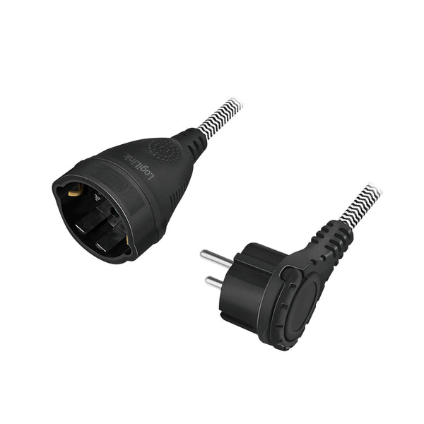 LogiLink LPS104 Cordon d'alimentation Noir, Blanc 3 m Prise Type F