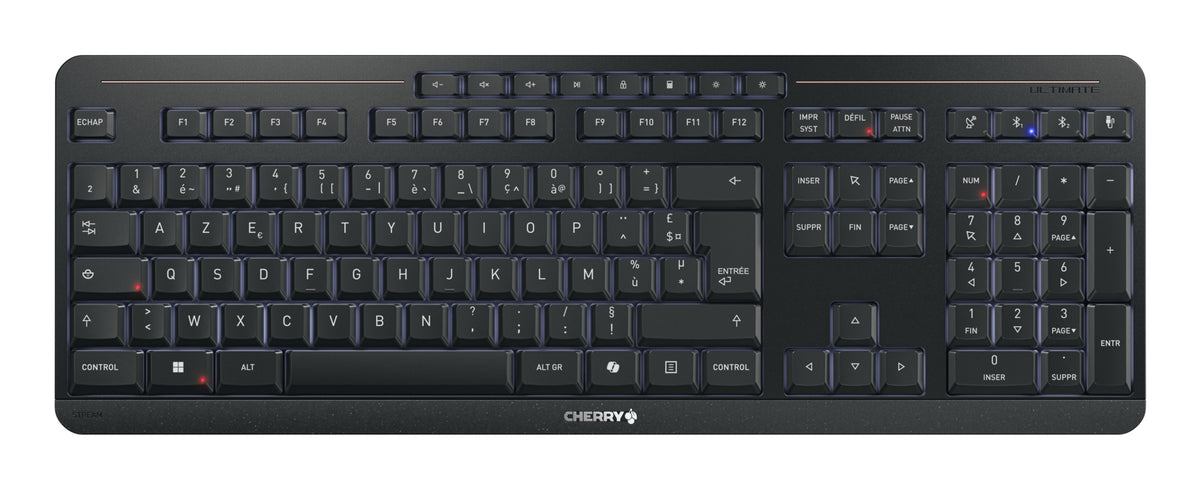 CHERRY Stream keyboard ultimate Tastatur Heimbüro USB + RF Wireless + Bluetooth AZERTY Französisch Schwarz