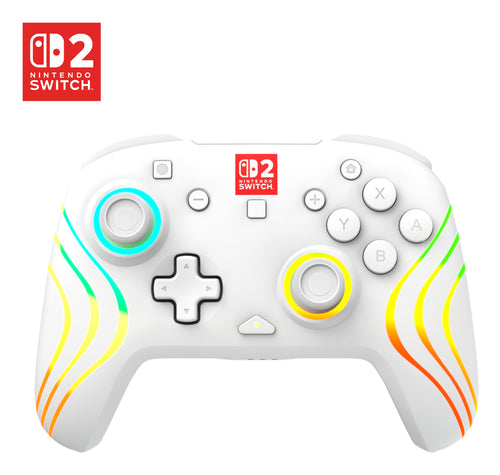 Turtle Beach Afterglow Wave Weiß Kabelloser RGB-Gaming-Controller offiziell lizenziert für Nintendo Switch 2