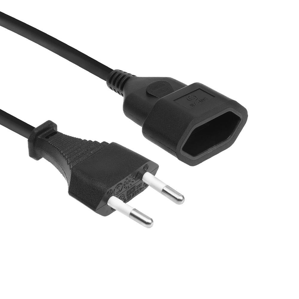 ACT Netzkabel Euro-Stecker - Euro-Buchse schwarz 0,2 m