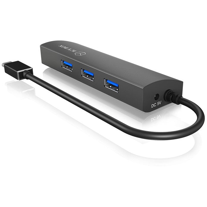 ICY BOX IB-HUB1406-C USB-C HUB 4-Port 3xUSB 3.0| 1xGigabit LAN