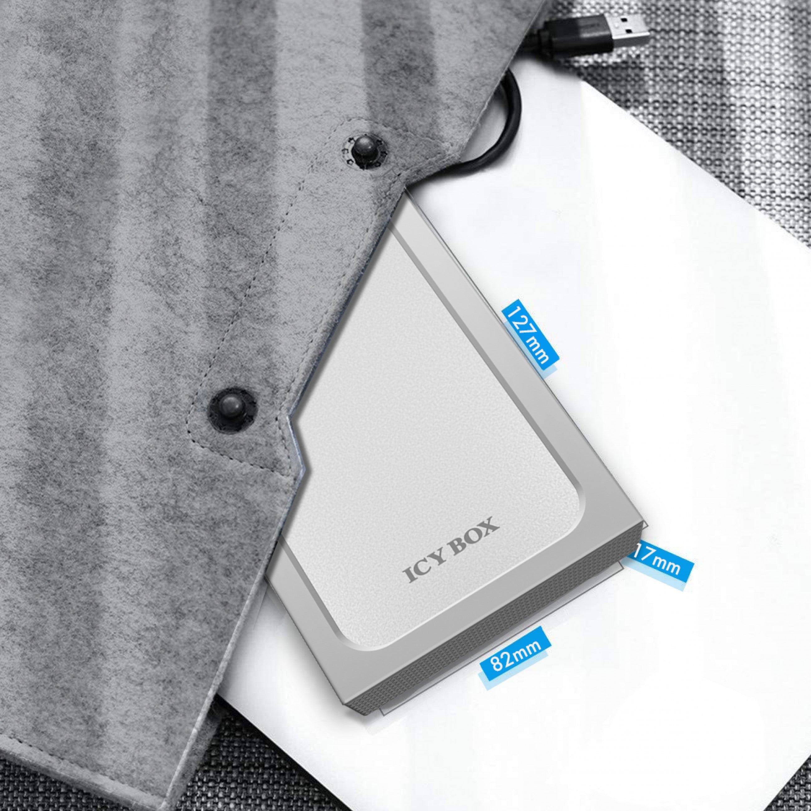 2.5 6cm 1x SATA 2.5" zu 1x USB 3.0 Host. Schreibschutz ICY BOX
