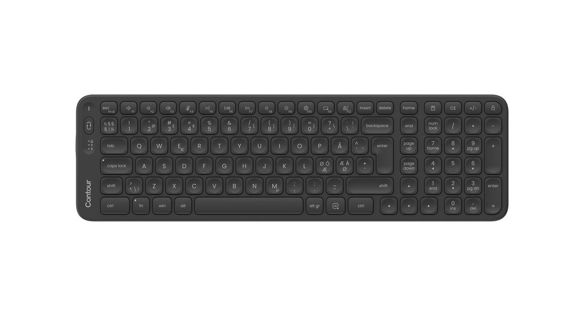 Contour Design Balance Tastatur Büro RF Wireless + Bluetooth QWERTY Nordisch Schwarz