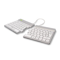R-Go Tools Ergonomische Tastatur R-Go Split Break mit Pausensoftware, geteilte Tastatur, QWERTY (NORDIC), kabellos, weiß