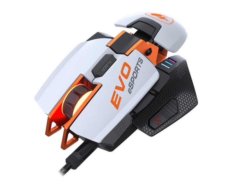 COUGAR Gaming Maus 700M EVO eSports, Kabelgebunden, Weiß/Schwarz
