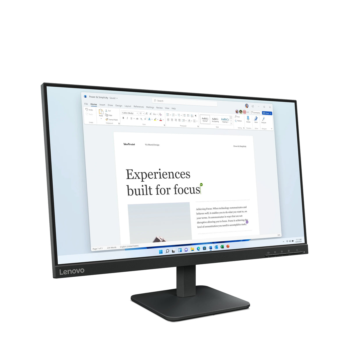 Lenovo L24-4e Computerbildschirm 60,5 cm (23.8") 1920 x 1080 Pixel Full HD LCD Schwarz