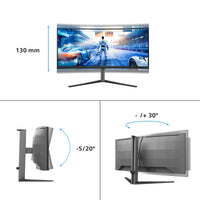 Philips Evnia 6000 34M2C6500/00 Computerbildschirm 86,4 cm (34") 3440 x 1440 Pixel Wide Quad HD QD-OLED Grau