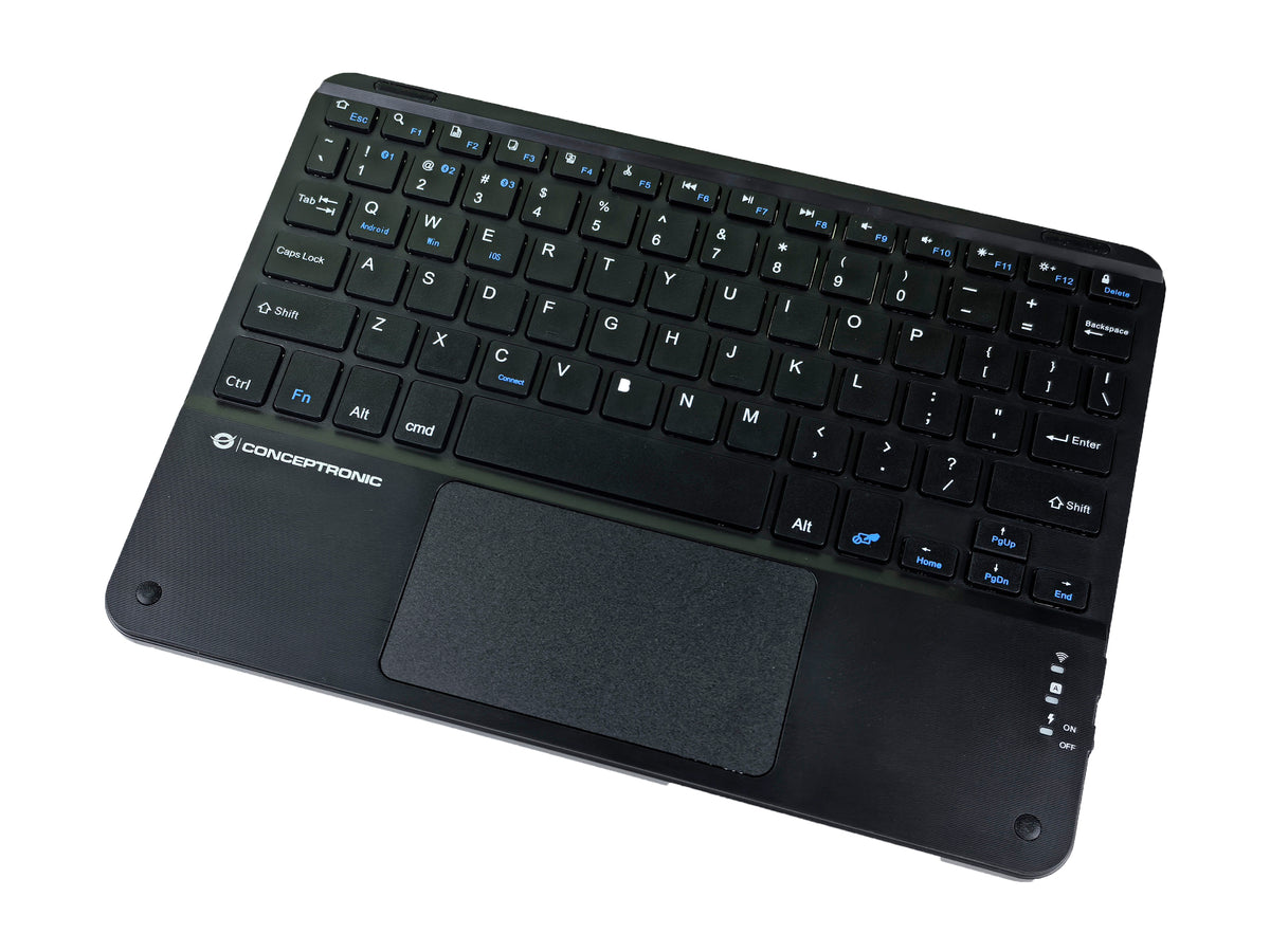 Conceptronic TOBIN01BUS 10-Zoll-Bluetooth-Tastatur mit Touchpad, QWERTY EN (US)