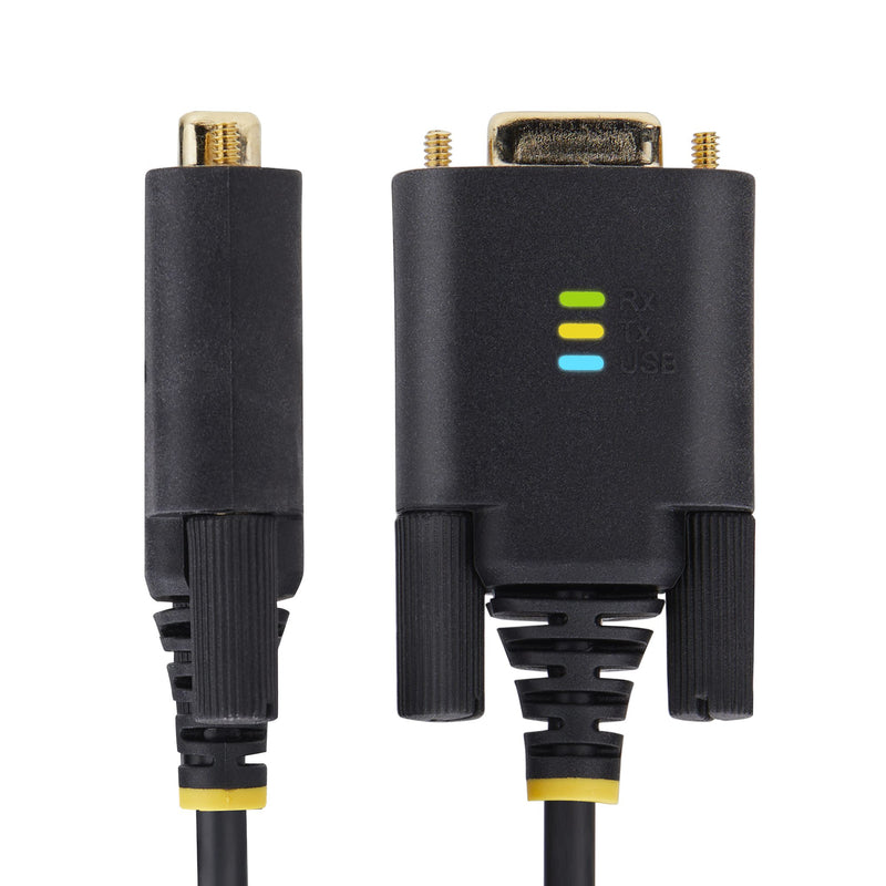 StarTech.com 1m USB Seriell Adapterkabel, USB-A auf DB9 RS232, FTDI, COM Retention, LED, wechselbare DB9 Schrauben und Muttern, ESD-Schutz, Windows, macOS und Linux